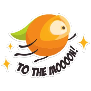 🚀 3558ed9c TO THE MOOOON! oranye, buah, roket, luar angkasa, bintang, terbang, meme telegram sticker