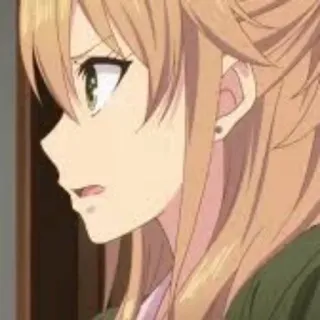 😤 d9d42f31 anime, girl, blonde hair, side profile whatsapp sticker