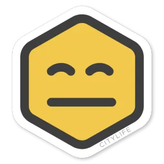 😑 ad20ecde CITYLIFE 이모지, 스티커, 노란색, 얼굴, 도시 생활, 중립, 표정 telegram sticker