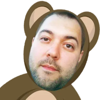 💋 36246ad7 Selfie, Mężczyzna, Niedźwiedź, Filtr, Portret, Zwierzę telegram sticker