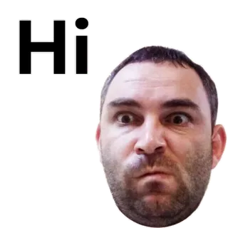 😕 6de6995a Hi cześć, powitanie, twarz, mężczyzna, portret, casual telegram sticker