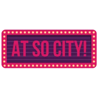 😆 5869582f AT SO CITY! Markis, Retro, Papan nama, Teater, Kota telegram sticker