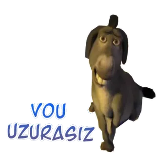 😅 8519a46b Donkey Shrek VOU UZURASIZ ลา, เชร็ค, ภาพยนตร์, การ์ตูน, ตลก telegram sticker