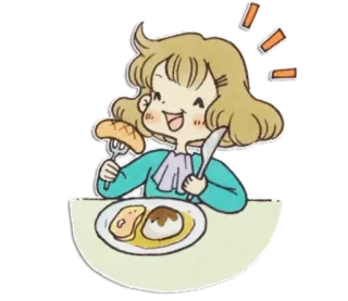 🍽 8a9efde2 eten, voedsel, maaltijd, avondeten, lunch, blij, schattig telegram sticker