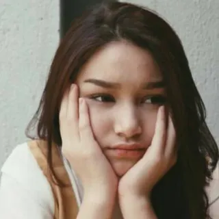 😒 87416b42 女性, 人, 悲しい, 表情, ポートレート whatsapp sticker