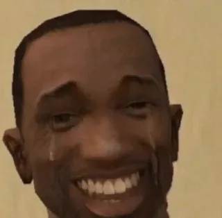 🥲 213d9c36 CJ Grand Theft Auto: San Andreas huilen, Carl Johnson, GTA, San Andreas, meme telegram sticker