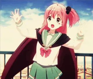 🙌 4a845c9b Dziewczyna anime, Mundur szkolny, Różowe włosy, Kreskówka, Słodkie, Kawaii, Postać telegram sticker