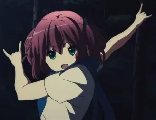 🤘 f6dd1ae4 Anime, Dziewczyna, Kreskówka, Słodki, Szczęśliwy, Zabawa, Postać, Młodzież telegram sticker