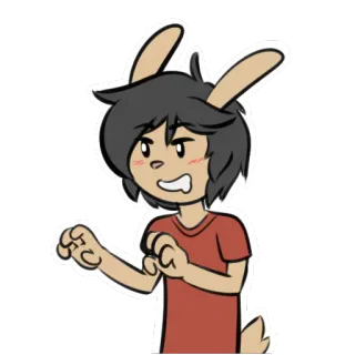 ☺️ 62460b4a 卡通, 兔子, 生气, 动漫, 兔子, 角色, 动物 telegram sticker