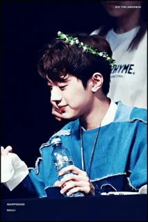 ✨ b0c39919 JUST FOR LARSARLIN hombre, corona de flores, kpop, persona, ídolo, retrato whatsapp sticker