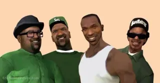 🌟 13ce49f2 Grand Theft Auto: San Andreas videospiel, gang, freunde, gta, san andreas telegram sticker