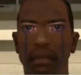 🌟 277fc042 CJ Grand Theft Auto cj, carl johnson, weinen, traurig, gta, grand theft auto telegram sticker