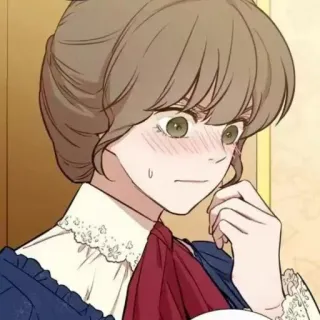 🎅 4a61d9d8 卡通, 女人, 脸红, 动漫 telegram sticker