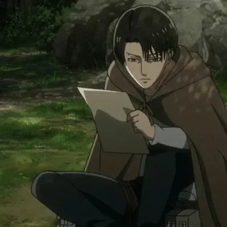 🖤 42d13080 Levi Ackerman Attack on Titan Anime, Manga, Levi, Attack on Titan, Pasukan Pengintai telegram sticker