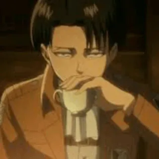 🖤 9368f35b Levi Ackerman Attack on Titan Anime, Attack on Titan, Levi, Levi Ackerman, Teh, Kapten Levi telegram sticker