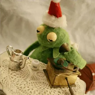 💚 8ae7e416 Kermit TEA Kermit the Frog, Muppets, tea, Christmas, holiday, puppet telegram sticker