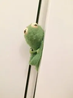 💚 cec1608f Kermit the Frog Kermit, frog, puppet, Muppets, green, peeking telegram sticker