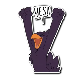 😄 29147750 YES! 鳥, ハッピー, はい, お祝い, 成功, 漫画 telegram sticker