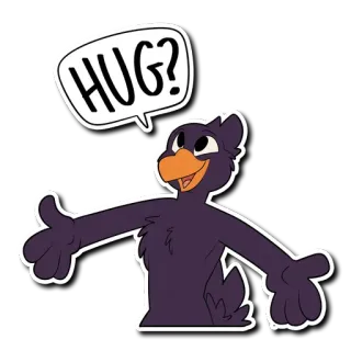 🤗 fd2d1f3c HUG? ハグ, 鳥, 漫画, フレンドリー, ステッカー, 可愛い telegram sticker