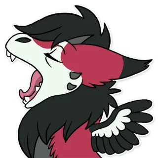 😴 3f670feb Aufkleber, Fellwesen, Kreatur, Gähnen, Cartoon, Tier, Zeichnung telegram sticker