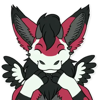 ☺️ b11a6673 Furry, Anthro, Tier, Flügel, Cartoon telegram sticker