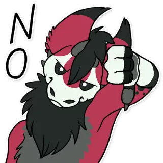 👎 b2fd7c72 NO Cartoon, Nein, Daumen Runter, Negativ, Ablehnen, Monster telegram sticker