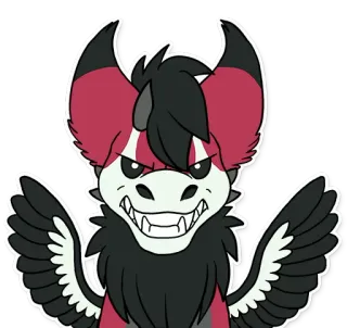 😡 b3ce3fc9 Furry, Anthro, Monster, Grinsend, Wütend, Charakter, Illustration telegram sticker