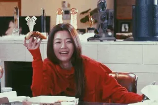 🍸 e1d91964 Пицца, Еда, Женщина, Красный, Счастливый telegram sticker