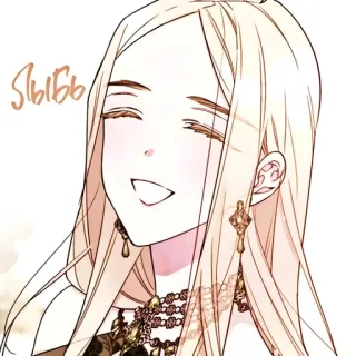 🫖 6772445d ЫЫБЫБ wanita, senyum, pirang, anting, kalung, bahagia telegram sticker