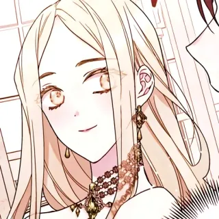 🫖 b055d79b wanita, potret, pirang, karakter, anting-anting, kalung telegram sticker