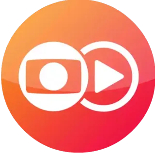 😔 9c47a1a5 logo, orange, white, play, circle, icon telegram sticker