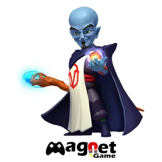 ☺️ 6a6adfe9 Megamind magnet Game Megamind, superzłoczyńca, postać, niebieski, kreskówka, animowany telegram sticker