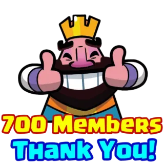 ❤ e2ba9d74 700 MEMBERS
THANK YOU! re, 700 membri, grazie, festa, congratulazioni whatsapp sticker