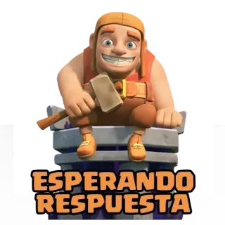 😡 6bf8ad3f ESPERANDO RESPUESTA attente, bûcheron, outil, clash of clans telegram sticker