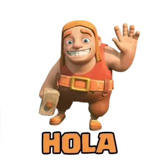 ✌ ed0de249 HOLA Dessin animé, Salutation, Bâtisseur, Vague, Hola, Amical telegram sticker
