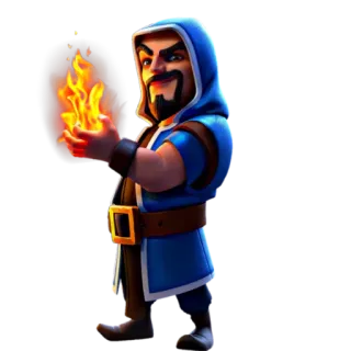 🧙 0abf8003 Wizard Clash of Clans wizard, magic, fire, clash of clans, character, video game whatsapp sticker