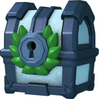 ⚱ 0d9f38be coffre au trésor, serrure, feuilles vertes, trésor, boîte, récompense, jeu whatsapp sticker