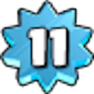 ⚙ 276bd4e6 11 nombre, onze, badge, bleu, étoile whatsapp sticker