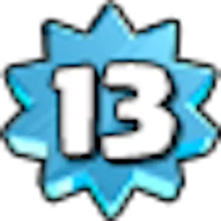 ⚙ 969faf84 13 nombre, treize, bleu, étoile, badge whatsapp sticker