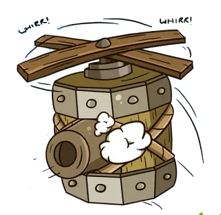 💀 a706e08e WHIRR! dessin animé, arme, steampunk, dessin, bois, rétro, mécanique whatsapp sticker