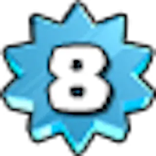 ⚙ b95497e9 8 nombre, bleu, symbole, badge, étoile, huit whatsapp sticker