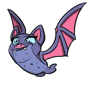 ☺️ d4251923 chauve-souris, animal, dessin animé, mignon, volant, mammifère, Halloween whatsapp sticker