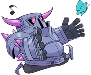 😋 efee546d P.E.K.K.A. Clash of Clans jeu vidéo, clash of clans, pekka, personnage, fantaisie, papillon whatsapp sticker