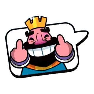 🖕 839c9178 King (Clash Royale) Clash Royale キング, クラッシュ・ロワイヤル, 中指, 攻撃的, ビデオゲーム whatsapp sticker
