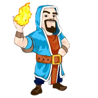 🌀 a94ffbdd Wizard Clash of Clans 魔法使い, 魔法, 炎, クラッシュ・オブ・クラン, ビデオゲーム whatsapp sticker