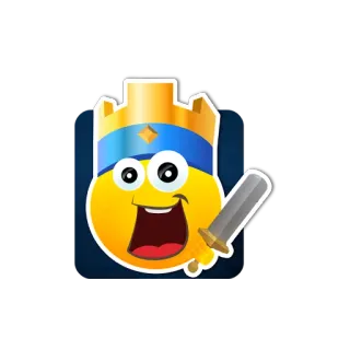🔘 d663bae2 絵文字, 王, 剣, クラッシュ・ロワイヤル, ビデオゲーム, 漫画, 城 whatsapp sticker