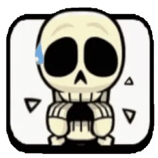 🫣 2db57578 skeleton, cartoon, nervous, sweat, character, funny telegram sticker