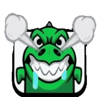 😤 6018e9a4 crocodile, angry, cartoon, frustrated, steaming, green, teeth telegram sticker