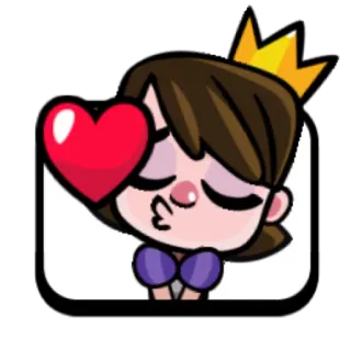 π 9d1ed8e8 cartoon, princess, kiss, love, crown whatsapp sticker