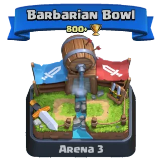 🔰 057f2136 Barbarian Bowl 800+ Arena 3 video game, arena, clash royale telegram sticker